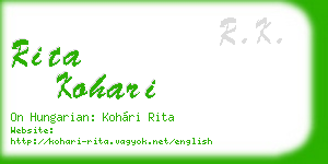 rita kohari business card